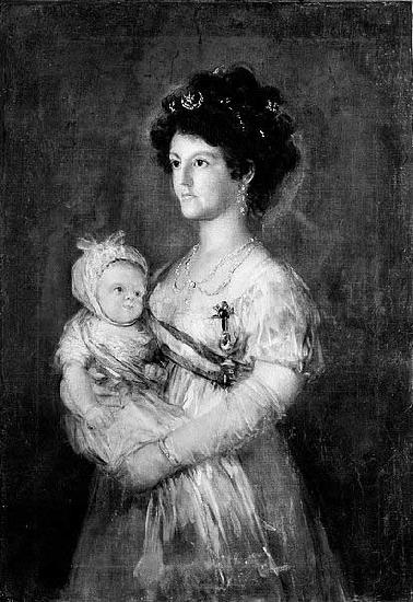After Francisco de Goya Queen of Etruria and her son Charles of Parma oil painting image